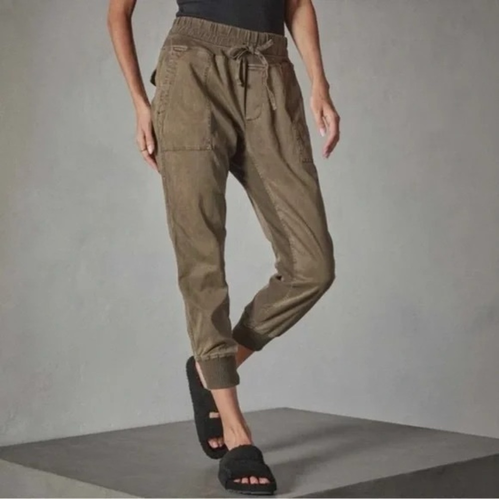 James Perse Standard Women’s Mixed Media Pant Jogger Olive Green Large